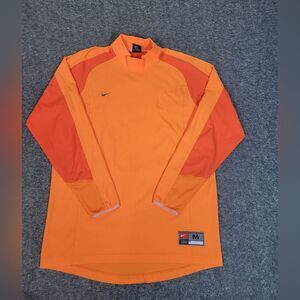 Vtg Nike Team Dri-fit Men's Golf Long Sleeve Jersey Size M Orange Pullover